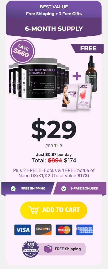 Skinny Signal Complex 6 bottles best value $29 per bottle free shipping
